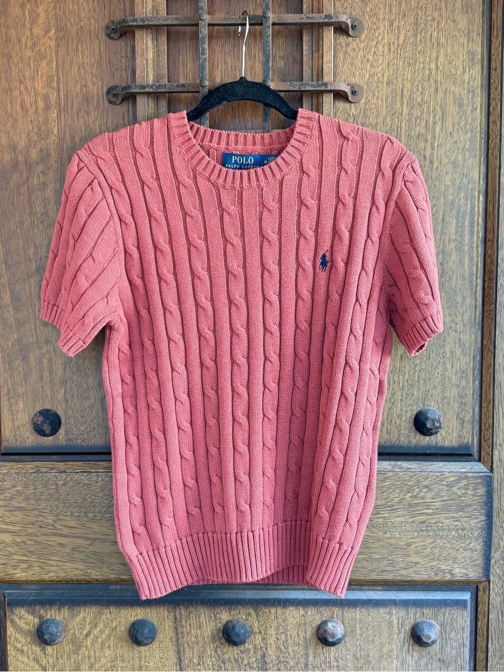 Polo by Ralph Lauren  reddish brown Cable Knit Short Sleeve Sweater  Size M